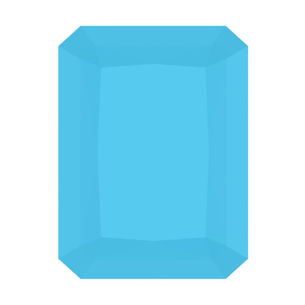 0.5 to 3 ct Emerald Cut VVS1 Simulated Blue Turquoise December Birthstone