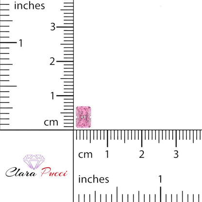 0.5 to 3 ct Emerald Cut VVS1 Simulated Pink October Birthstone