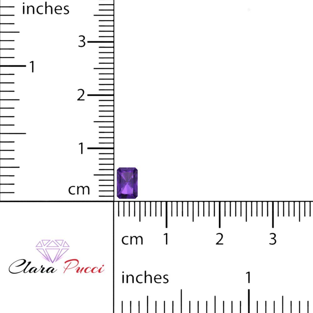 0.5 to 3 ct Emerald Cut VVS1 Natural Purple Amethyst February Birthstone