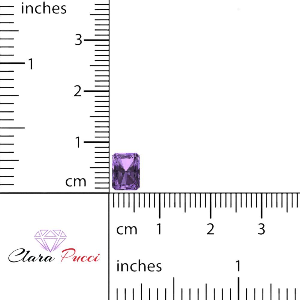0.5 to 3 ct Emerald Cut VVS1 Simulated Purple Alexandrite February Birthstone