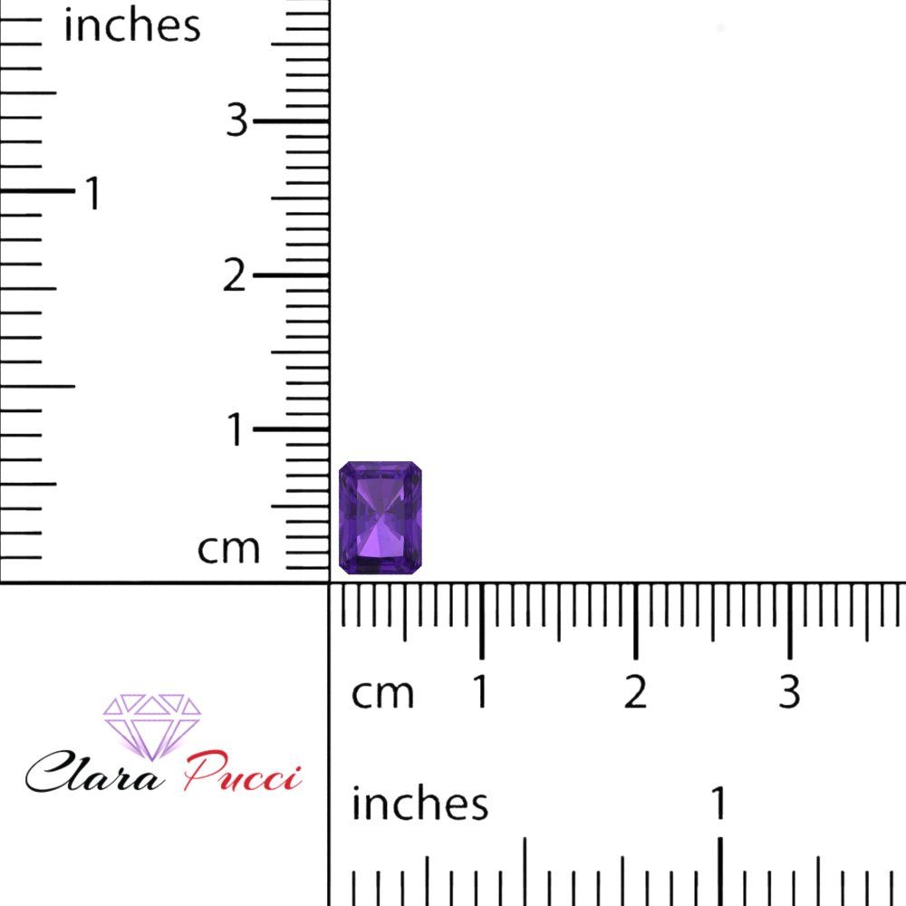 0.5 to 3 ct Emerald Cut VVS1 Natural Purple Amethyst February Birthstone