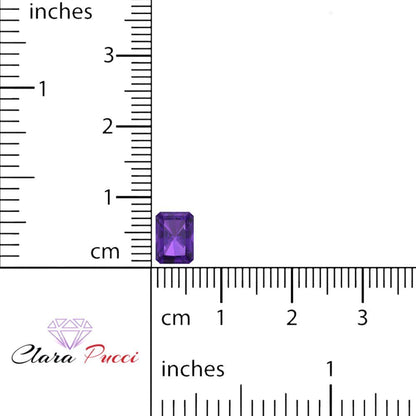 0.5 to 3 ct Emerald Cut VVS1 Natural Purple Amethyst February Birthstone