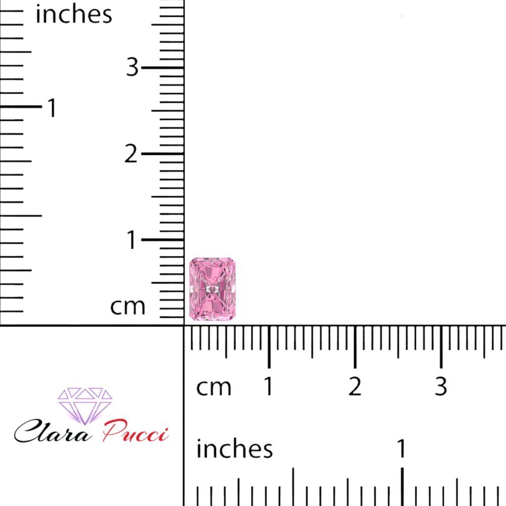 0.5 to 3 ct Emerald Cut VVS1 Simulated Pink October Birthstone