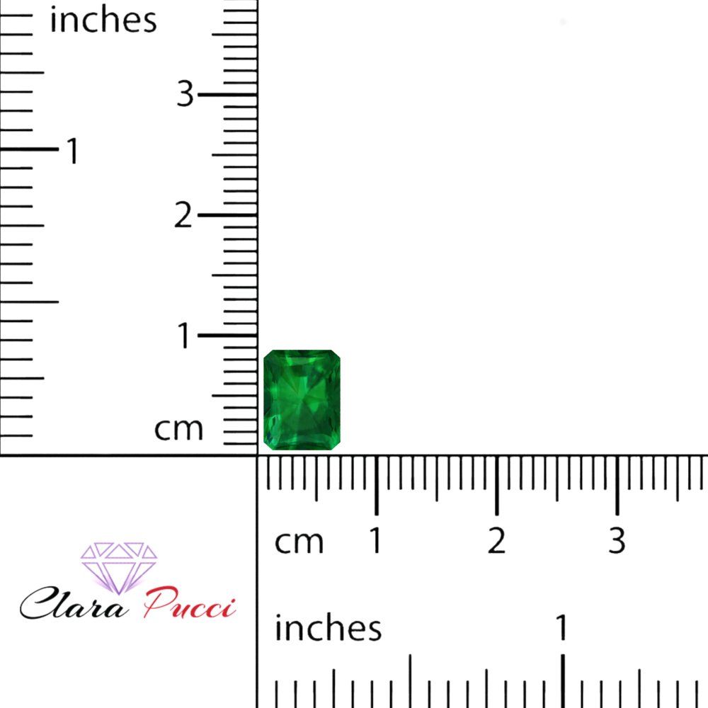 0.5 to 3 ct Emerald Cut VVS1 Simulated Green Emerald May Birthstone