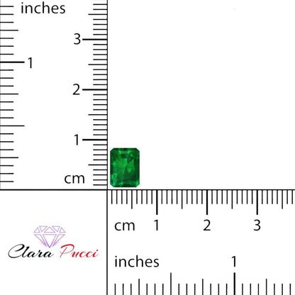 0.5 to 3 ct Emerald Cut VVS1 Simulated Green Emerald May Birthstone