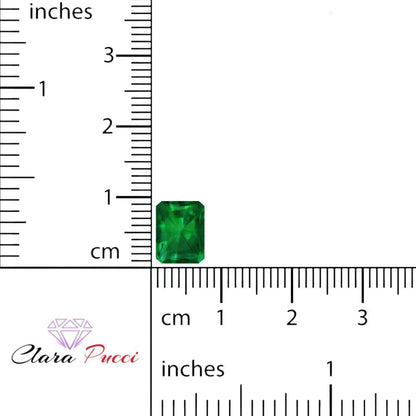 0.5 to 3 ct Emerald Cut VVS1 Simulated Green Emerald May Birthstone