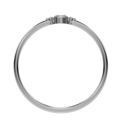 0.12 ct oval Cut Simulated Clear Diamond dainty Minimalist Stackable 3 stone simple Stackable 14K / 18K Solid White Gold everyday ring