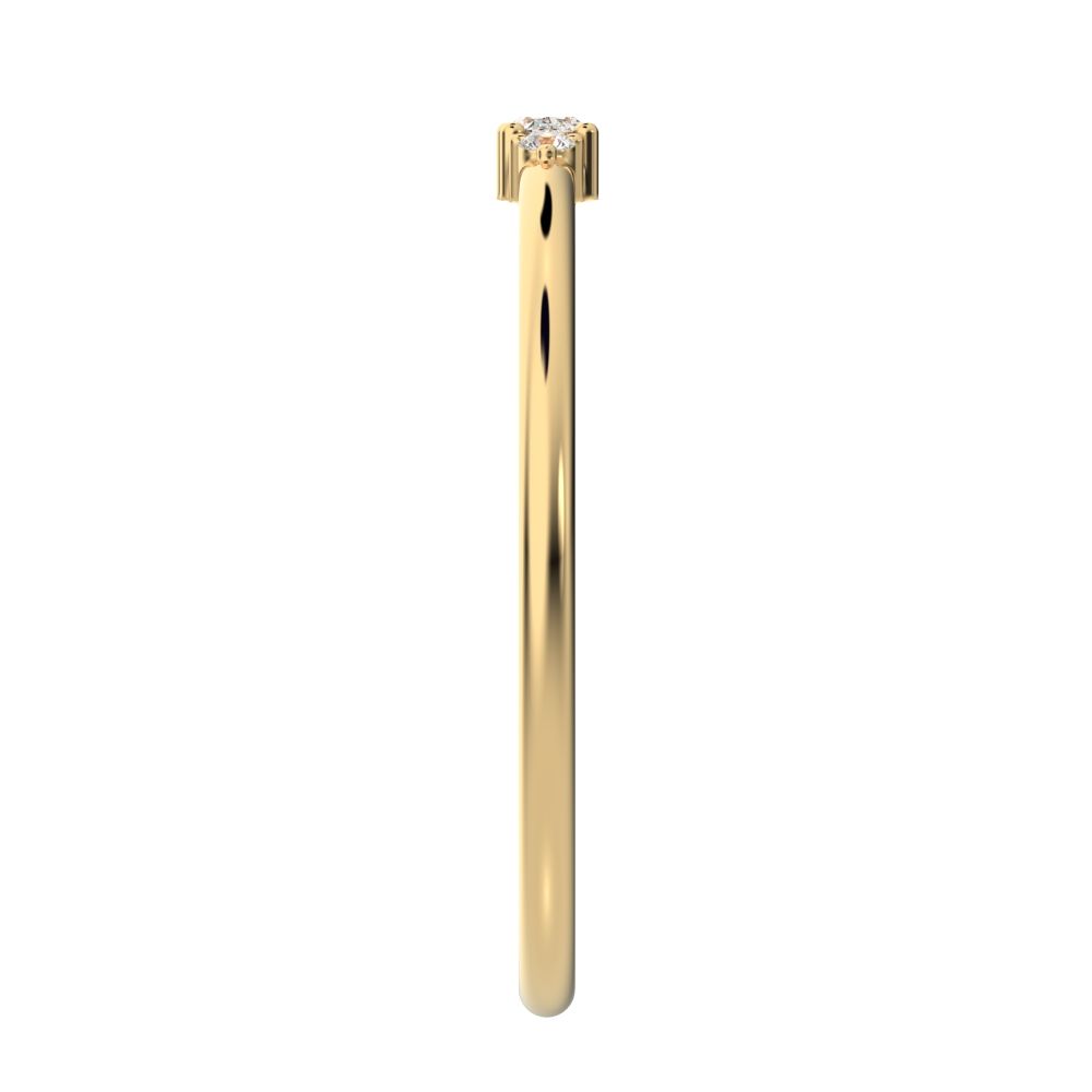 0.12 ct oval Cut Simulated Clear Diamond dainty Minimalist Stackable 3 stone simple Stackable 14K / 18K Solid Yellow Gold everyday ring