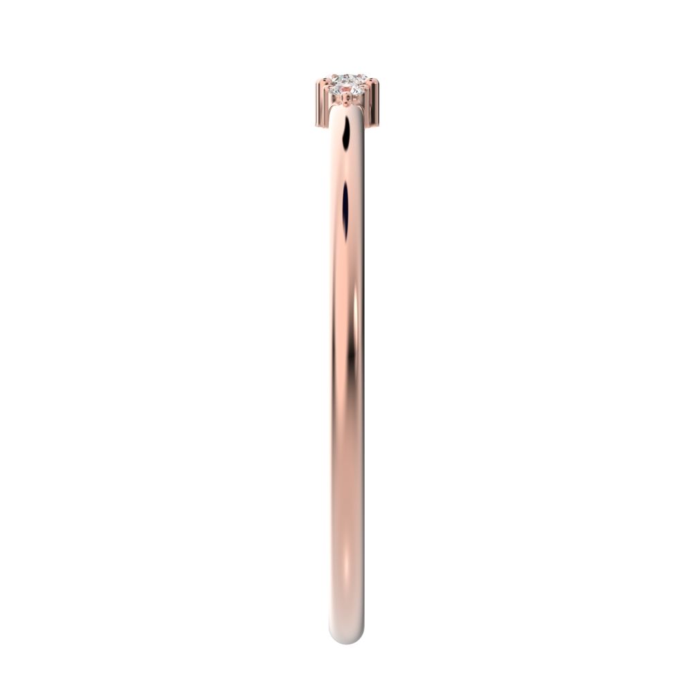 0.12 ct oval Cut Moissanite dainty Minimalist Stackable 3 stone light simple Stackable 14K / 18K Solid Rose Gold everyday ring