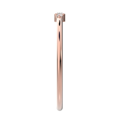 0.12 ct oval Cut Moissanite dainty Minimalist Stackable 3 stone light simple Stackable 14K / 18K Solid Rose Gold everyday ring