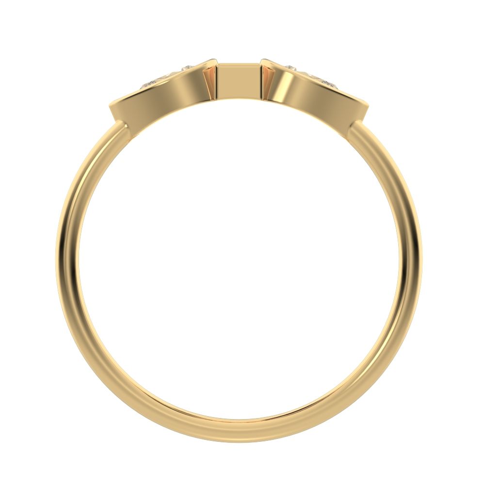 0.56 ct Pear Cut Simulated Clear Diamond dainty Minimalist 3 stone eye bezel simple light 14K / 18K Solid Yellow Gold everyday ring