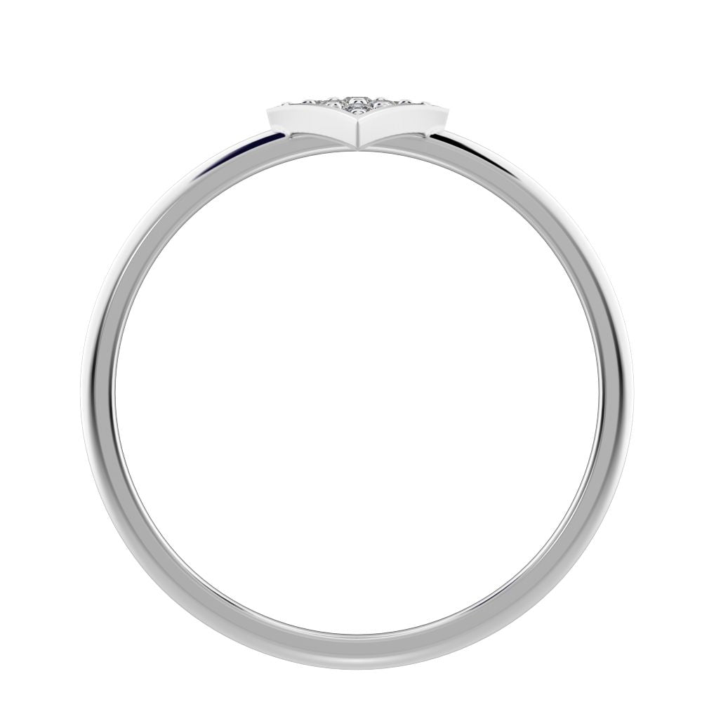 0.09 ct Round Cut Simulated Clear Diamond dainty Minimalist cluster marquise shape light simple 14K / 18K Solid White Gold everyday ring