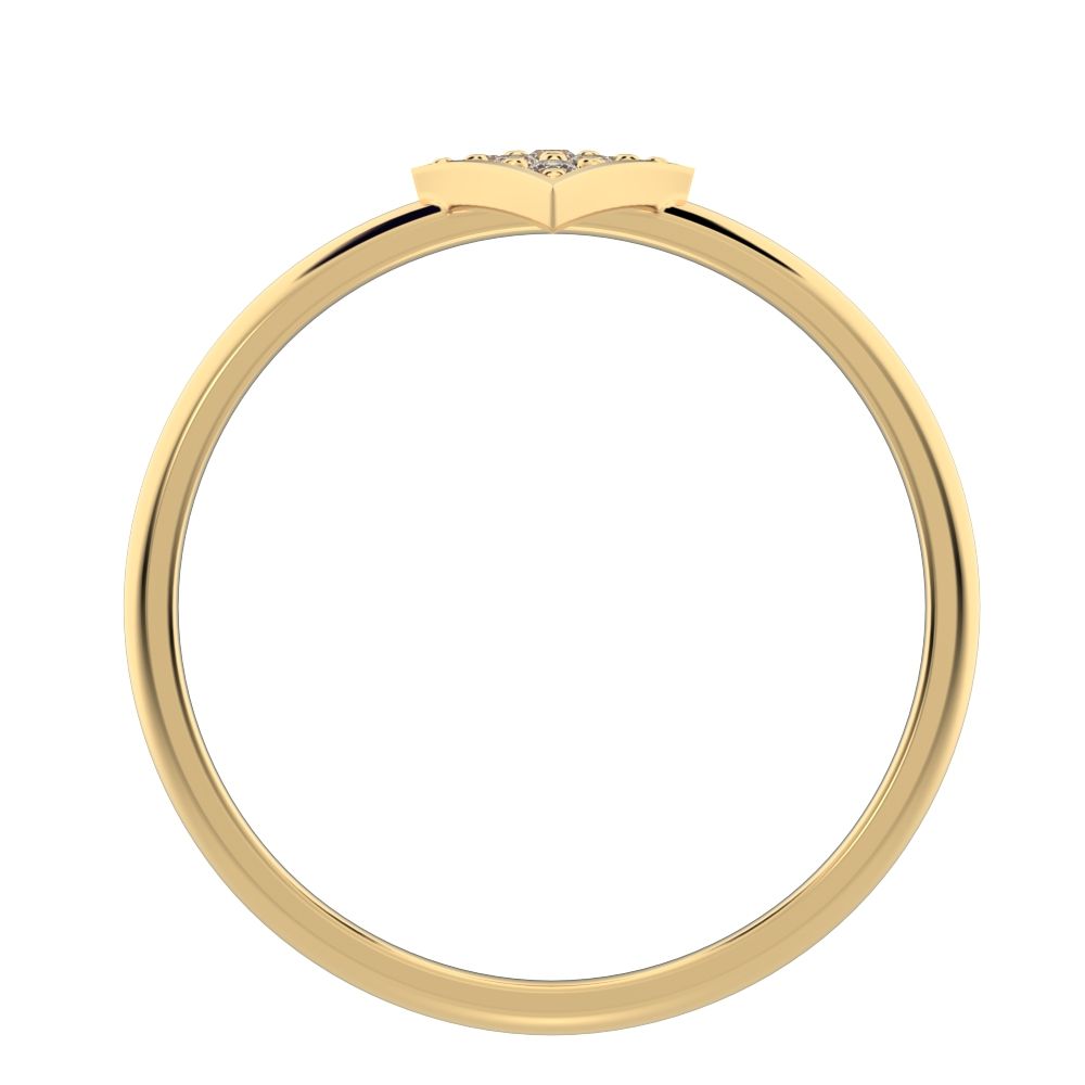0.09 ct Round Cut Simulated Clear Diamond dainty Minimalist cluster marquise shape light simple 14K / 18K Solid Yellow Gold everyday ring