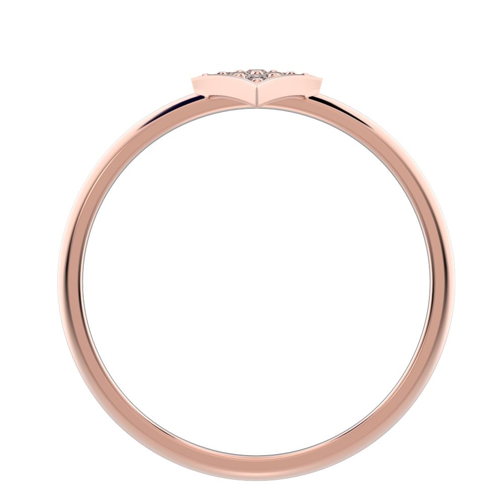 0.09 ct Round Cut Simulated Clear Diamond dainty Minimalist cluster marquise shape light simple 14K / 18K Solid Rose Gold everyday ring