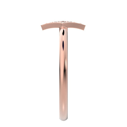 0.09 ct Round Cut Moissanite dainty Minimalist cluster marquise shape light simple 14K / 18K Solid Rose Gold everyday ring