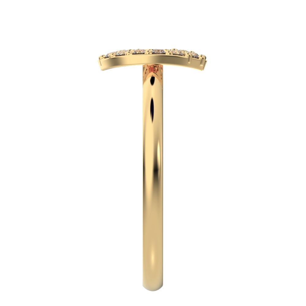 0.14 ct Round Cut Simulated Clear Diamond dainty Minimalist cluster halo infinity eye light 14K / 18K Solid Yellow Gold everyday ring