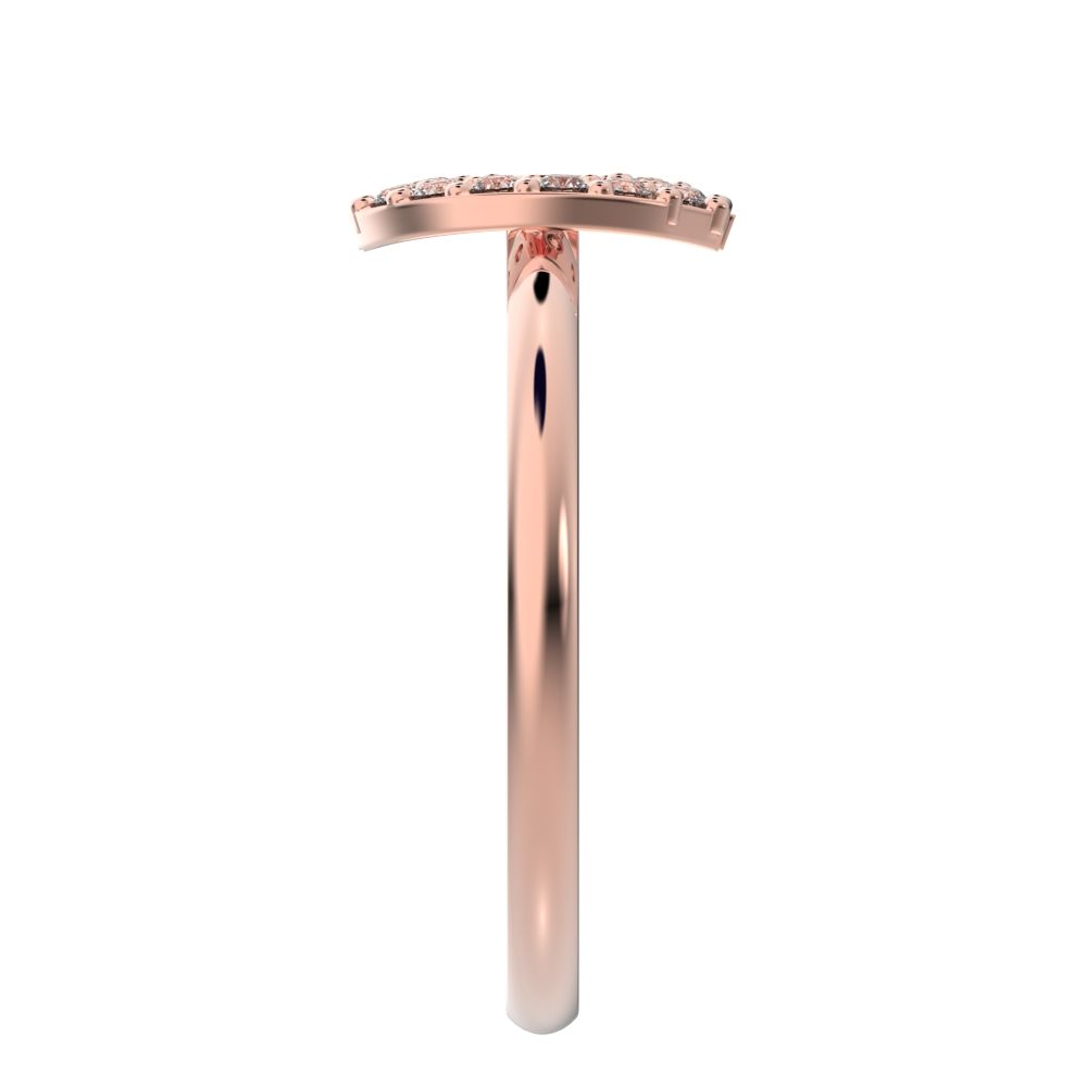 0.14 ct Round Cut Simulated Clear Diamond dainty Minimalist cluster halo infinity eye light 14K / 18K Solid Rose Gold everyday ring