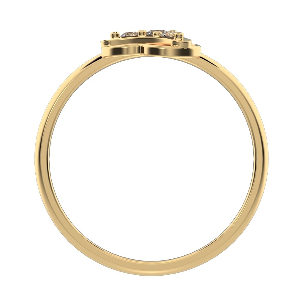 0.075 ct Round Cut Simulated Clear Diamond dainty Minimalist cluster floral halo light 14K / 18K Solid Yellow Gold everyday ring