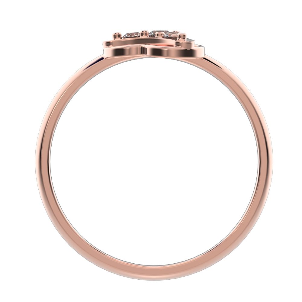 0.075 ct Round Cut Moissanite dainty Minimalist cluster floral halo light 14K / 18K Solid Rose Gold everyday ring