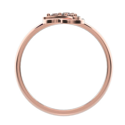 0.075 ct Round Cut Moissanite dainty Minimalist cluster floral halo light 14K / 18K Solid Rose Gold everyday ring