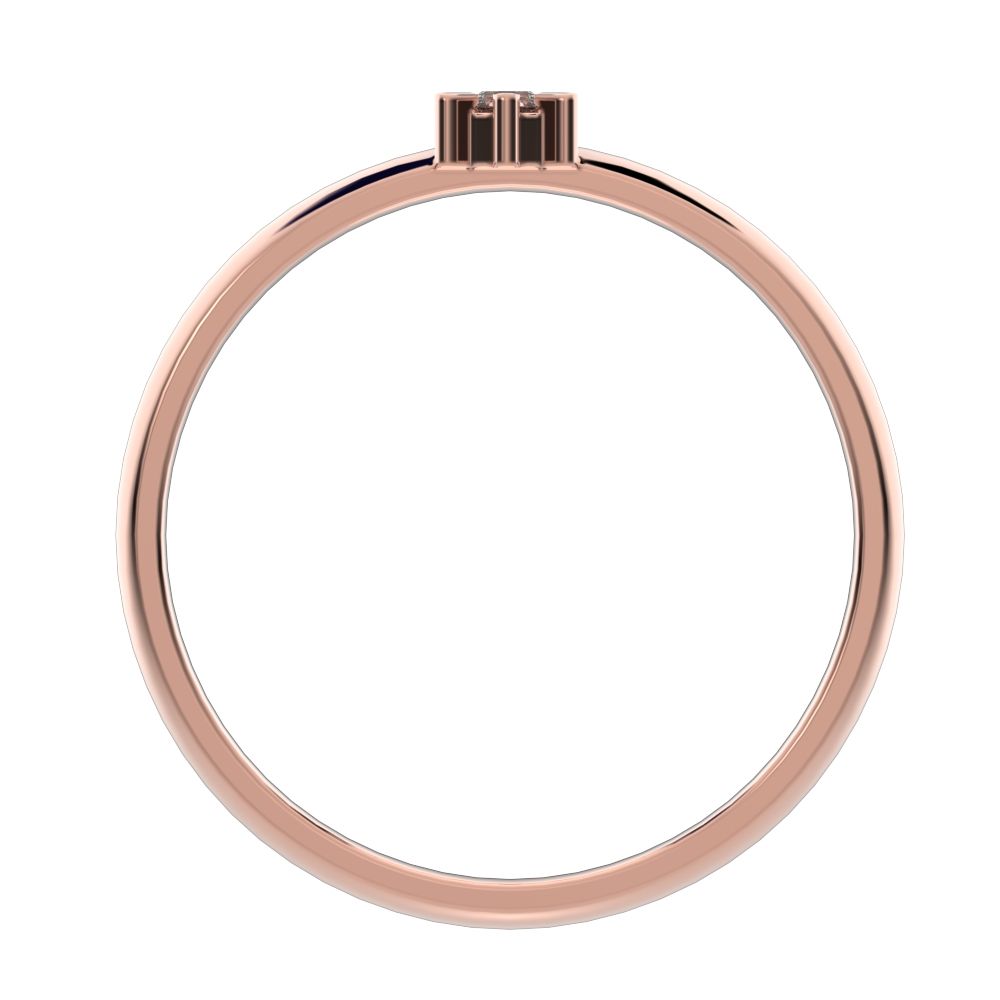 0.03 ct Round Cut Moissanite dainty Minimalist floral turtle star light simple solitaire 14K / 18K Solid Rose Gold everyday ring