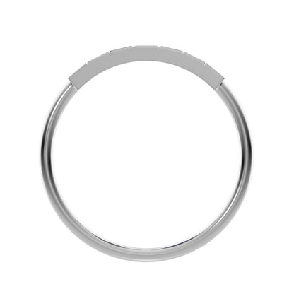 0.35Ct Baguette Cut Simulated Clear Diamond Stackable Minimalist bezel Half Eternity 14K / 18K Solid White Gold everyday wedding band