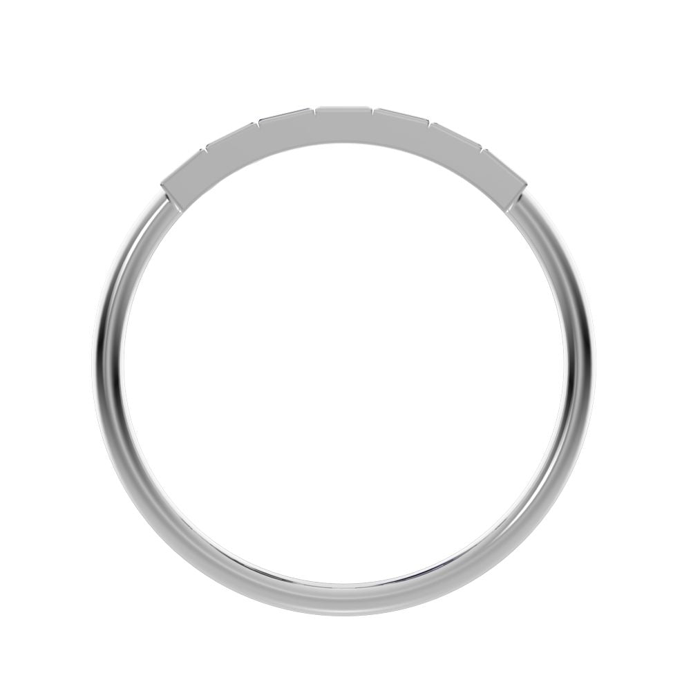 0.35 ct Baguette Cut Moissanite dainty Stackable Minimalist bezel Half Eternity 14K / 18K Solid White Gold everyday wedding band