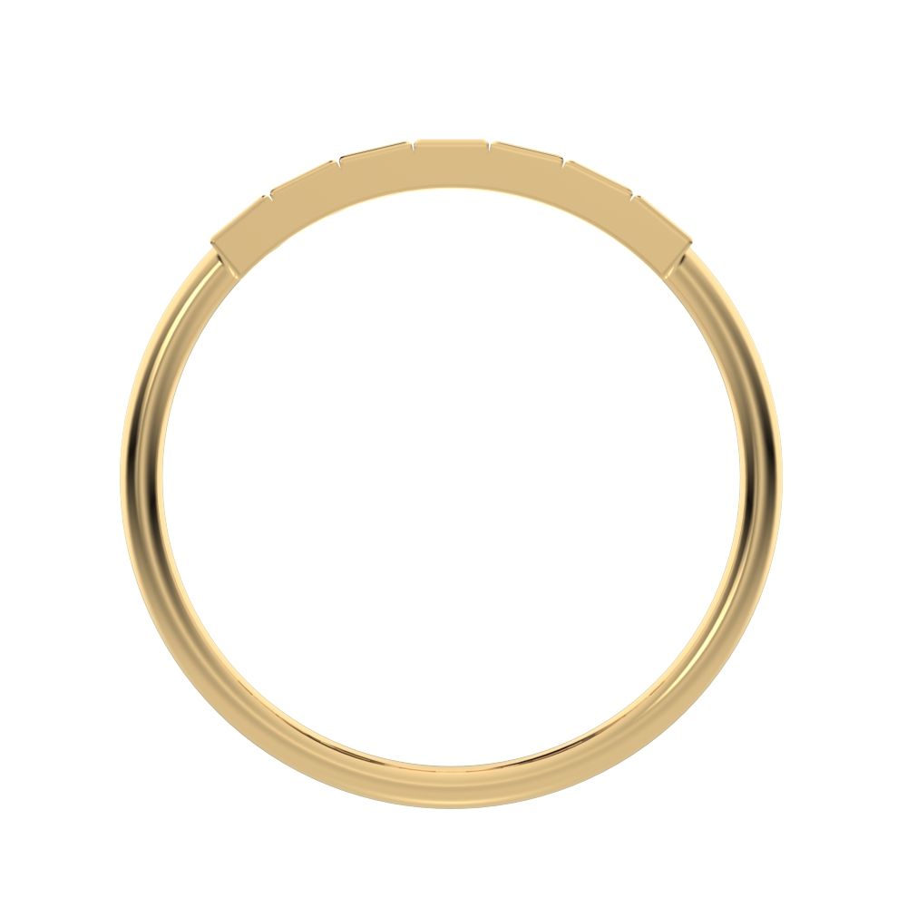 0.35Ct Baguette Cut Simulated Clear Diamond Stackable Minimalist bezel Half Eternity 14K / 18K Solid Yellow Gold everyday wedding band