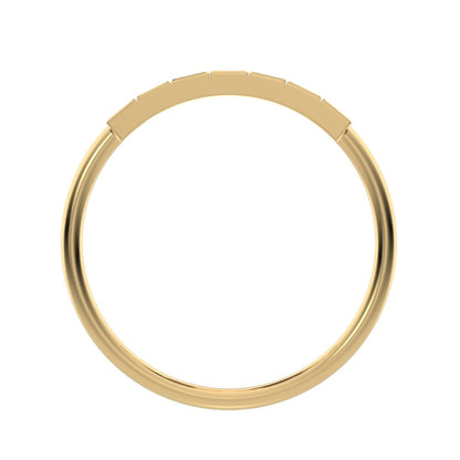 0.35Ct Baguette Cut Simulated Clear Diamond Stackable Minimalist bezel Half Eternity 14K / 18K Solid Yellow Gold everyday wedding band