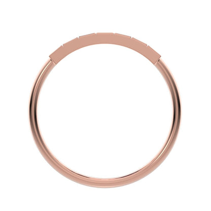 0.35 ct Baguette Cut Moissanite dainty Stackable Minimalist bezel Half Eternity 14K / 18K Solid Rose Gold everyday wedding band
