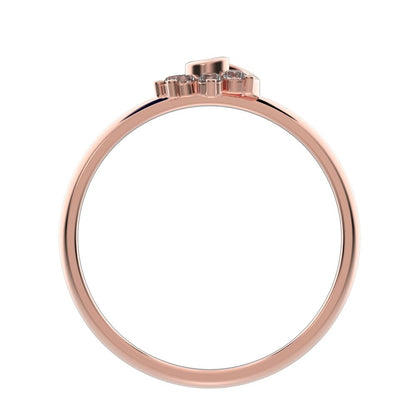 0.09 ct Round Cut Moissanite dainty Minimalist star eye halo floral spiral cluster 14K / 18K Solid Rose Gold everyday ring