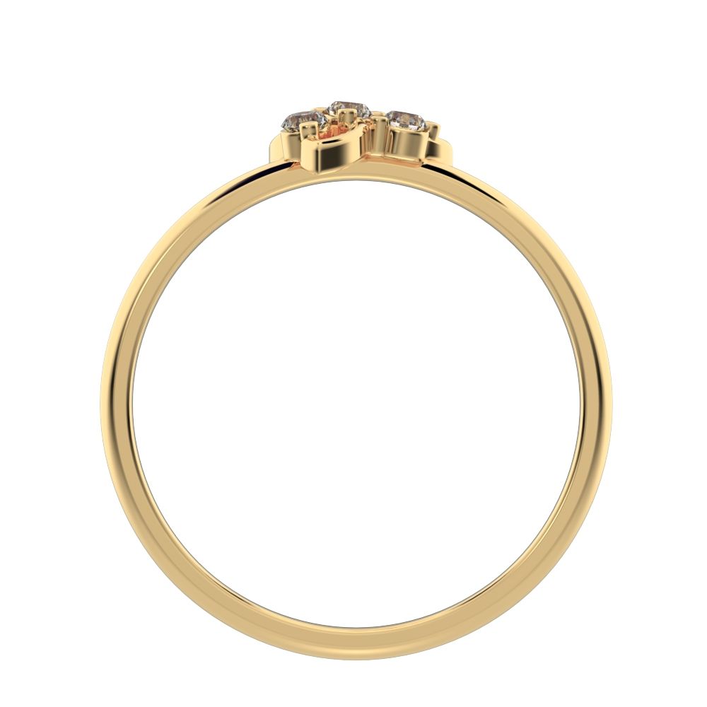0.08 ct Round Cut Moissanite dainty Minimalist star eye halo floral spiral cluster 14K / 18K Solid Yellow Gold everyday ring