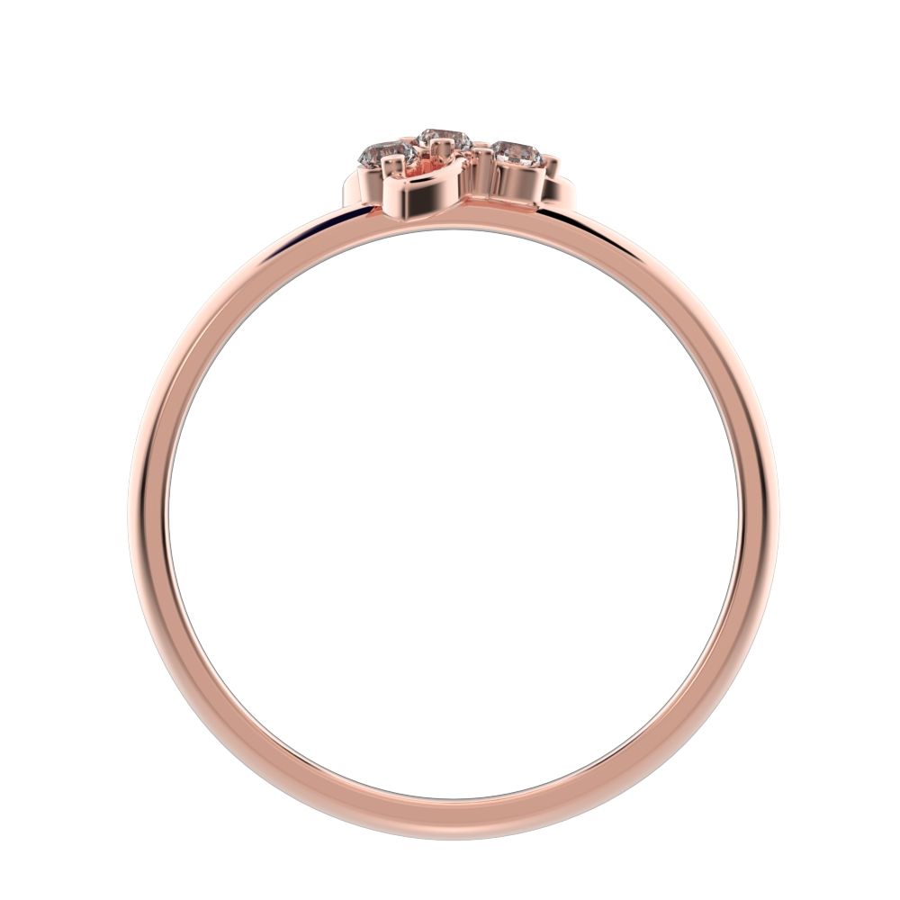 0.08 ct Round Cut Moissanite dainty Minimalist star eye halo floral spiral cluster 14K / 18K Solid Rose Gold everyday ring