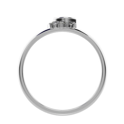 0.045 ct Round Cut Simulated Clear Diamond dainty Minimalist 3 stone eye cluster floral Abstract 14K / 18K Solid White Gold everyday ring
