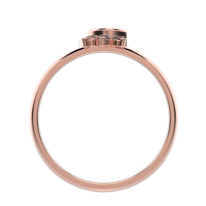 0.045 ct Round Cut Moissanite dainty Minimalist 3 stone eye cluster floral Abstract 14K / 18K Solid Rose Gold everyday ring
