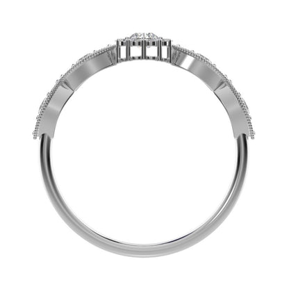 0.45 ct Round Cut Simulated Clear Diamond dainty Minimalist halo eye thing light 14K / 18K Solid White Gold everyday ring