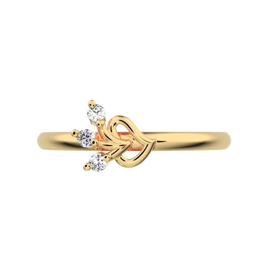 0.045 ct Round Cut Moissanite dainty Minimalist cluster floral Abstract light eye petal 14K / 18K Solid Yellow Gold everyday ring