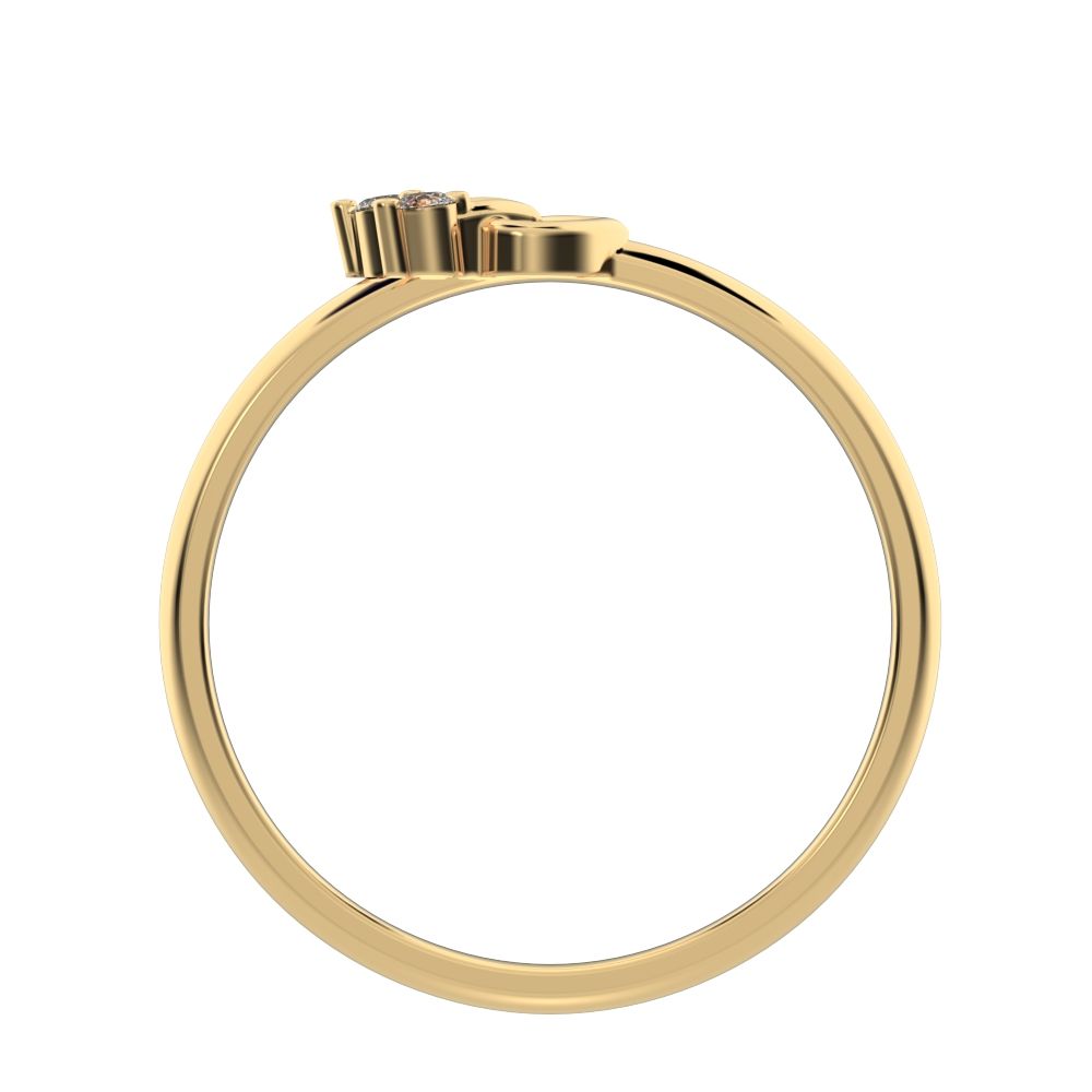 0.045 ct Round Cut Moissanite dainty Minimalist cluster floral Abstract light eye petal 14K / 18K Solid Yellow Gold everyday ring