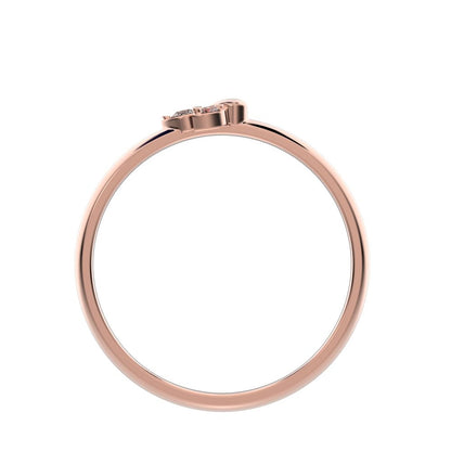 0.035 ct Round Cut Moissanite dainty Minimalist floral petal eye cluster 14K / 18K Solid Rose Gold everyday ring