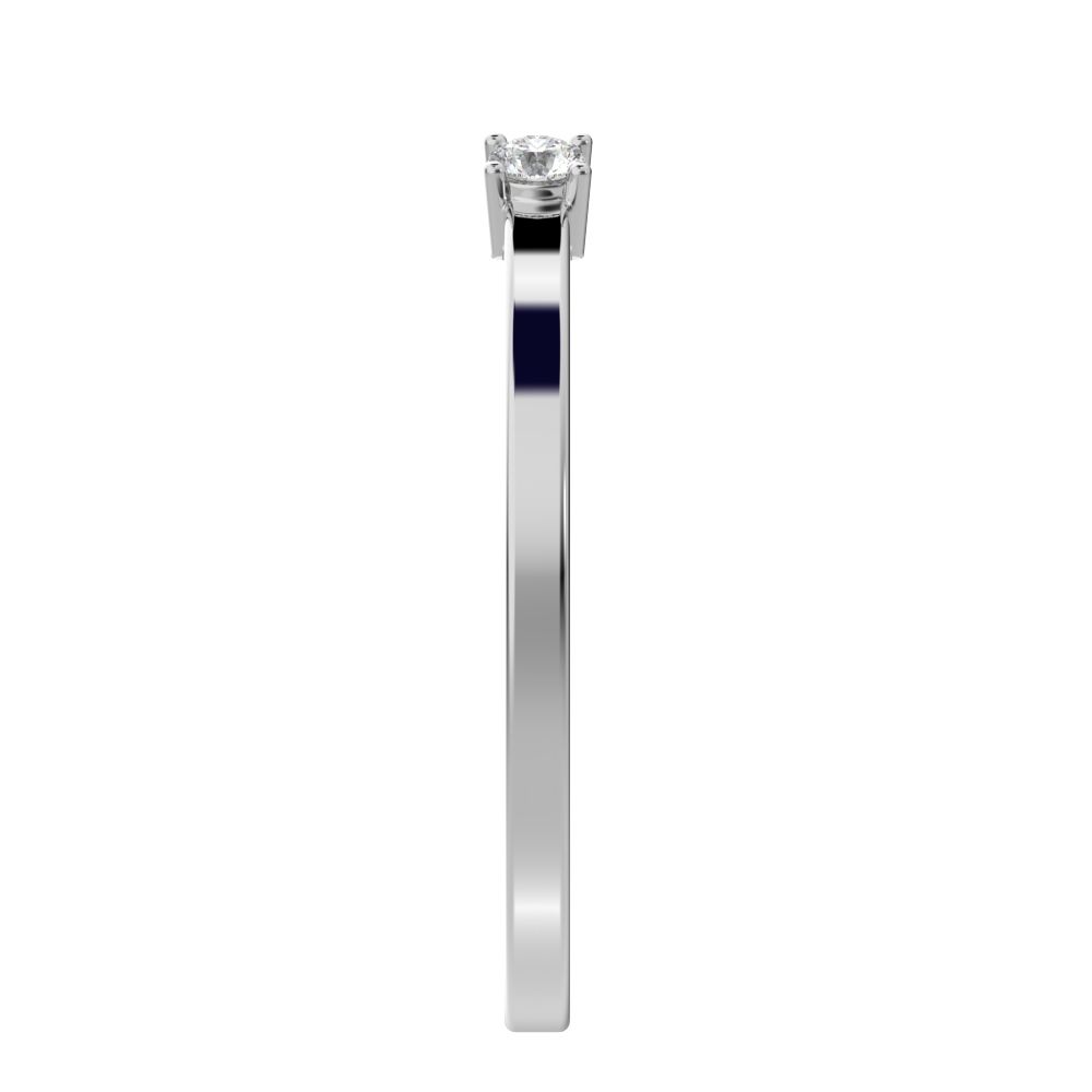 0.07 ct Round Cut Moissanite dainty Minimalist adjustable bezel Stackable Toi et Moi 14K / 18K Solid White Gold everyday wedding band