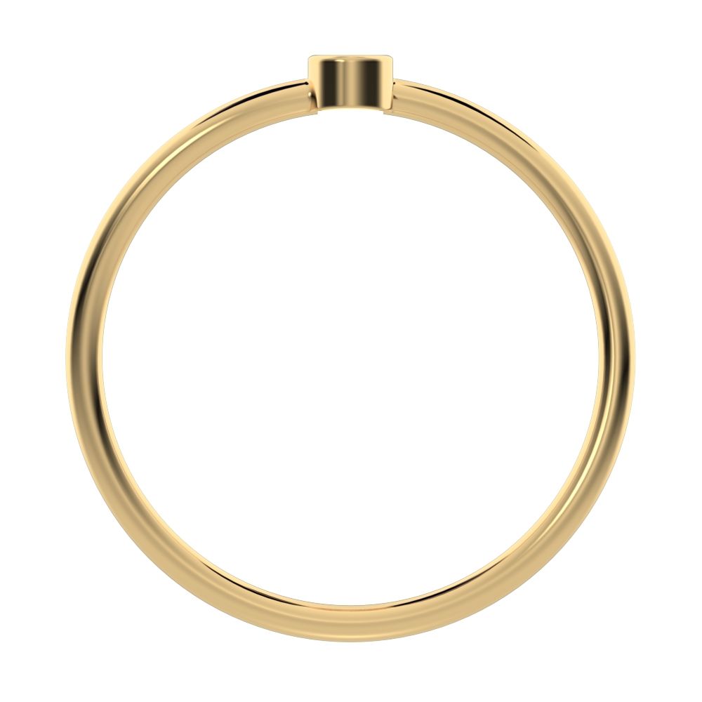 0.06 ct Round Cut Moissanite dainty Minimalist adjustable bezel Stackable overlap 14K / 18K Solid Yellow Gold everyday wedding band
