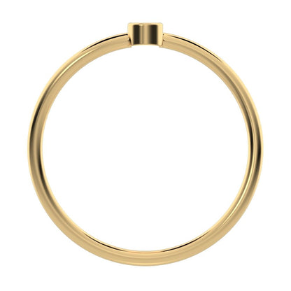 0.06 ct Round Cut Moissanite dainty Minimalist adjustable bezel Stackable overlap 14K / 18K Solid Yellow Gold everyday wedding band
