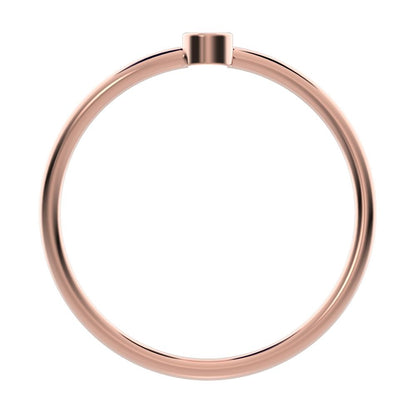 0.06Ct Round Cut Simulated Clear Diamond Minimalist adjustable bezel Stackable overlap 14K / 18K Solid Rose Gold everyday wedding band