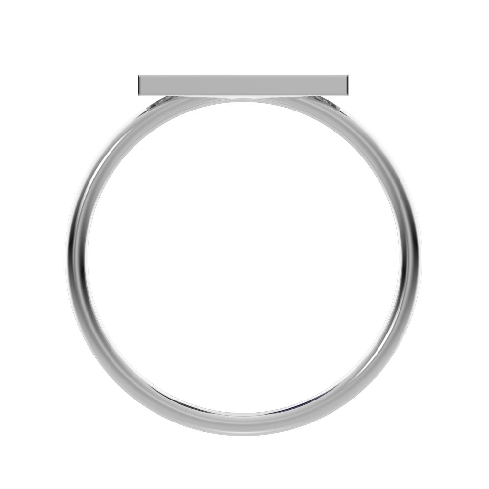 0.045 ct Round Cut Moissanite dainty Minimalist Stackable pinky bar pave 14K / 18K Solid White Gold everyday wedding band