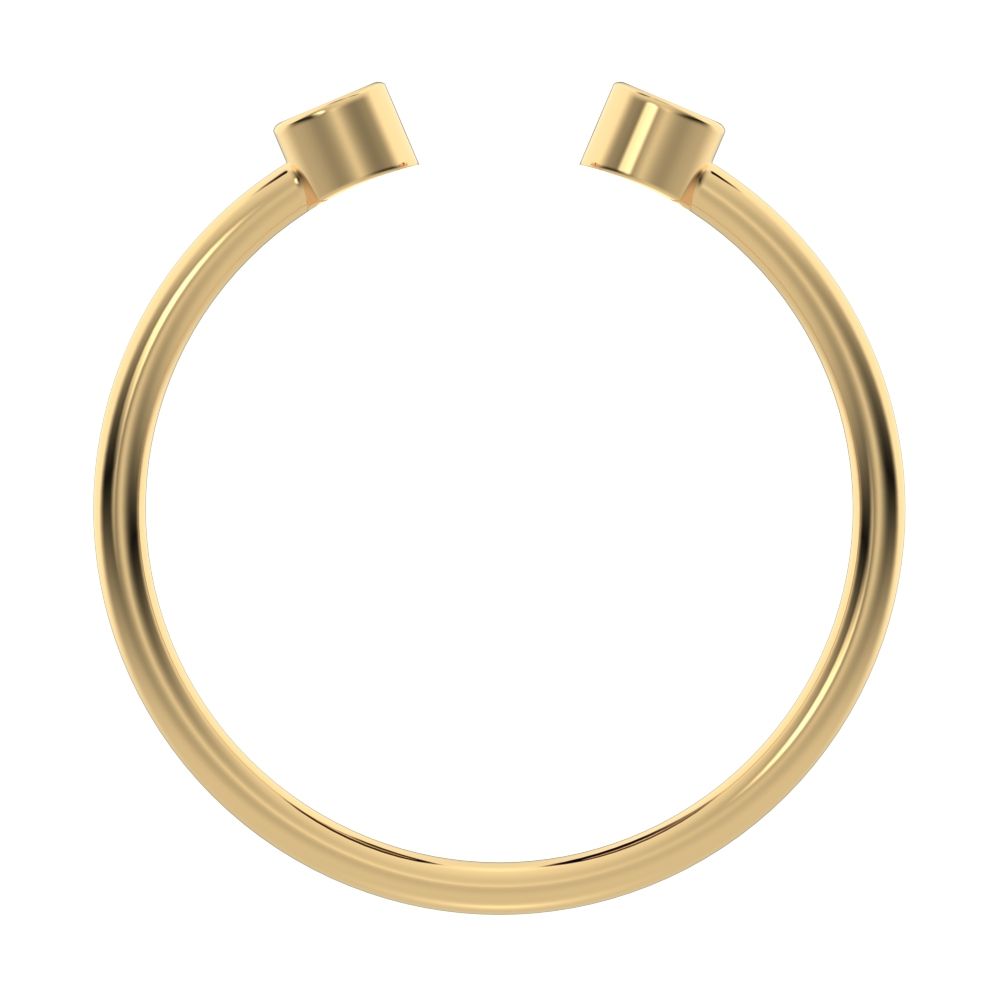 0.06 ct Round Cut Moissanite dainty Minimalist adjustable bezel Stackable Toi et Moi 14K / 18K Solid Yellow Gold everyday wedding band