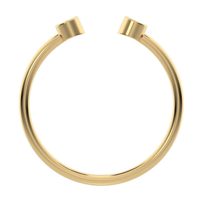 0.06 ct Round Cut Moissanite dainty Minimalist adjustable bezel Stackable Toi et Moi 14K / 18K Solid Yellow Gold everyday wedding band