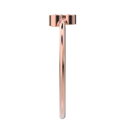 0.09 ct Round Cut Moissanite dainty Minimalist overlap bezel 3 stone light cluster 14K / 18K Solid Rose Gold everyday ring