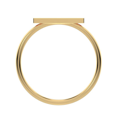 0.045 ct Round Cut Simulated Clear Diamond dainty Minimalist Stackable pinky bar pave 14K / 18K Solid Yellow Gold everyday wedding band