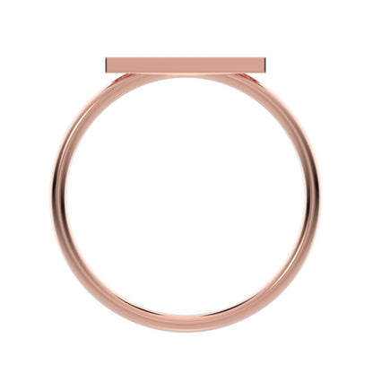 0.045 ct Round Cut Simulated Clear Diamond dainty Minimalist Stackable pinky bar pave 14K / 18K Solid Rose Gold everyday wedding band