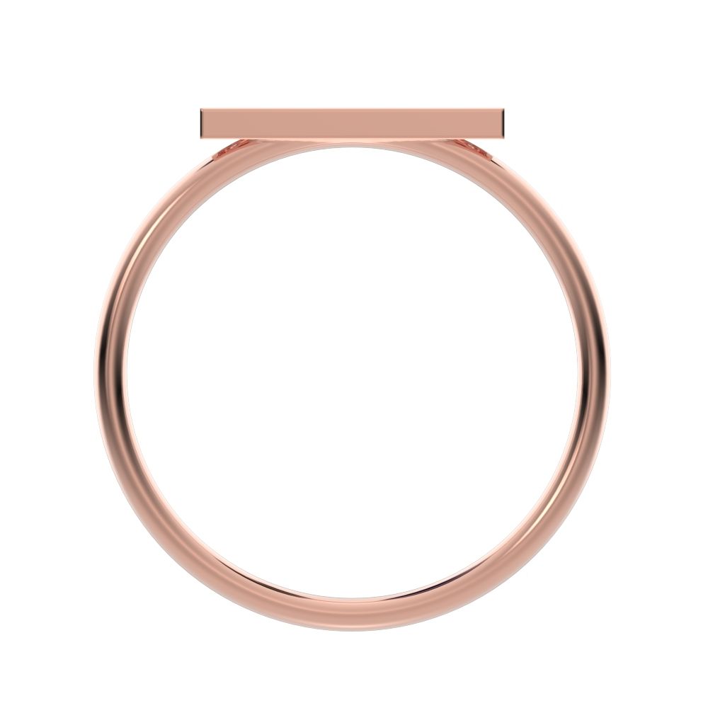 0.045 ct Round Cut Moissanite dainty Minimalist Stackable pinky bar pave 14K / 18K Solid Rose Gold everyday wedding band